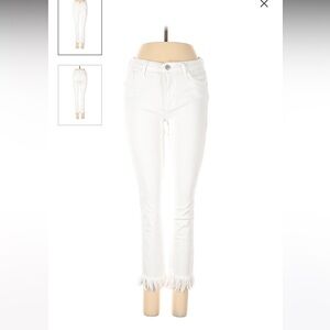 Just Black White Fringe Jeans